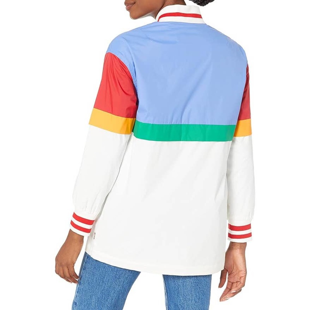 New Levi's Women's Nylon Retro Colorblocked Logo Bomber Jacket Sz Large - Picture 3 of 13